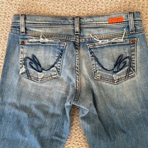 Y2K Jeans Distressed Plastic by Gly Size 7